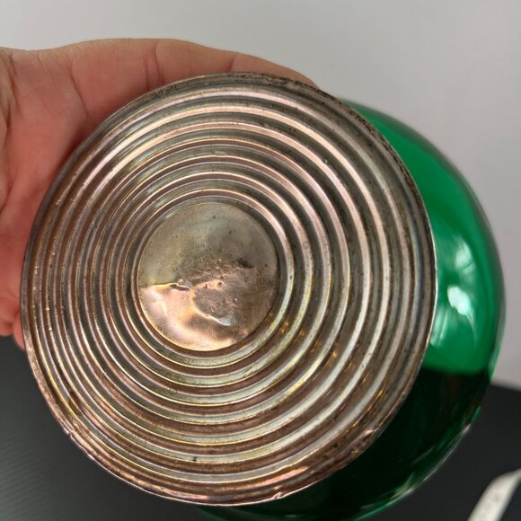 Sterling Silver & Emerald Green Glass Frank Whiting Compote Bowl Candy Dish 2074 - Picture 6 of 8